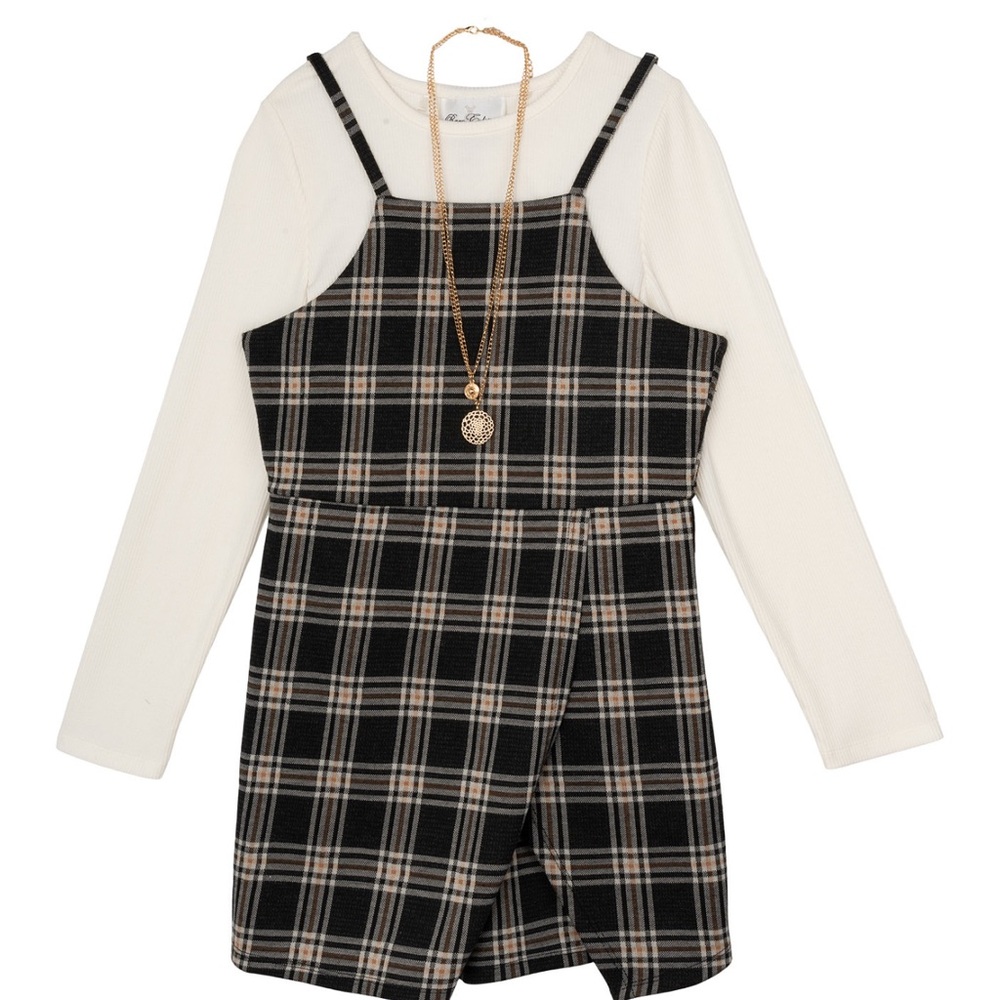 Rare Editions Big Girls Plaid Jumper Set
